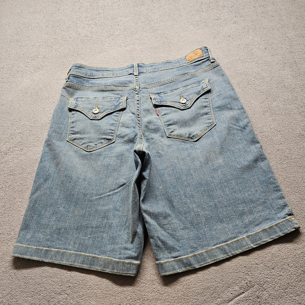 Levi Strauss & Co Denim Bermuda Shorts Womens Light Blue Casual Mid Rise 5421 - Picture 14 of 15